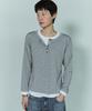 Beullusseonpeullawo Double Layered Henley Neck [Melange Gray]