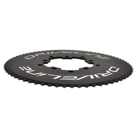 Driveline 69T AL7075 Road Bike Bicycle TT Chainring BCD ST1408 69T, 110/130mm, Black,