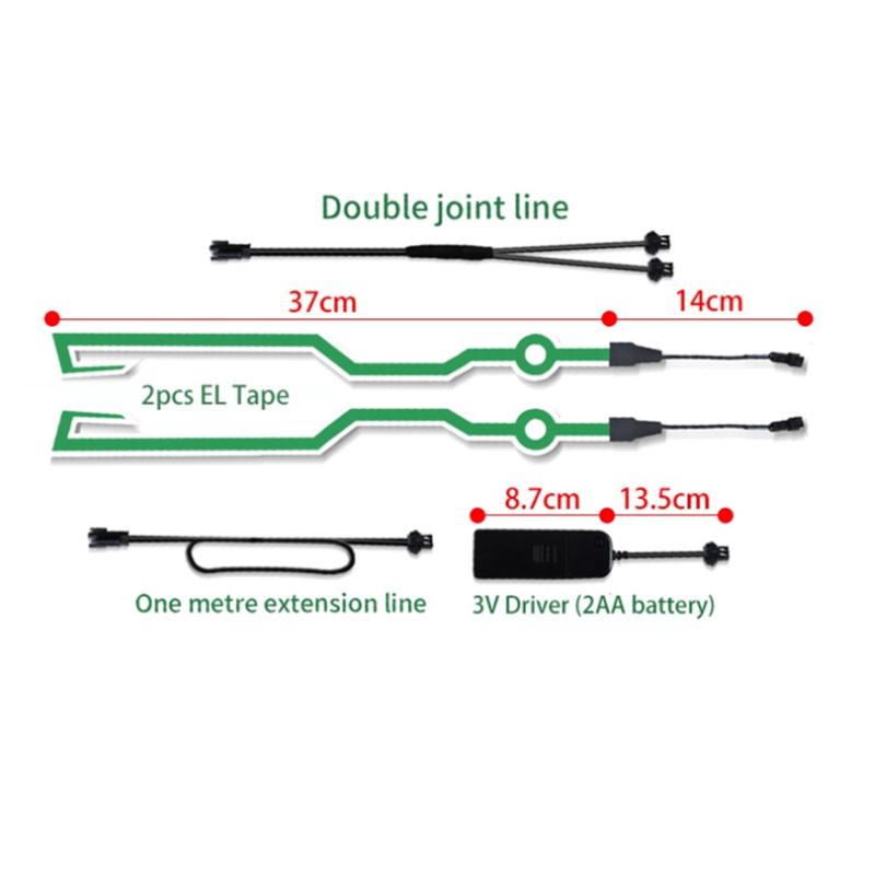 Radfahren Motorradhelm LED Kaltlicht Selbstklebend Reflektierend Leuchtend Aufkleber Streifen Modifiziert Wasserdicht Dekoration