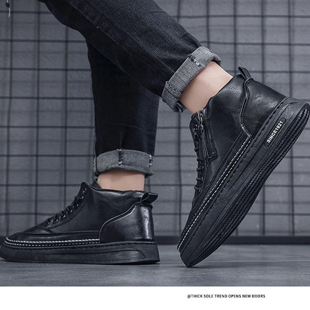 Spring/Autumn New High Top Boots Casual Board Shoes Trendy and Versatile Workwear Boots Sports and Casual Men's Shoes
