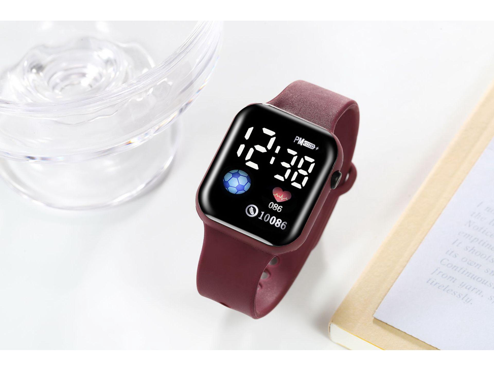 

Светодиодные цифровые часы «Астронавт» для мужчин, женщин и студентов - Модный, простой, стильный дизайн 23x2 вино красного