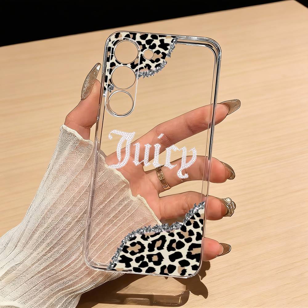 J-Juicy C-Couture Phone Case For Samsung S25,S24,S21,S22,S23,S30,Ultra,S20,Plus,Fe,Lite Transparent Cover