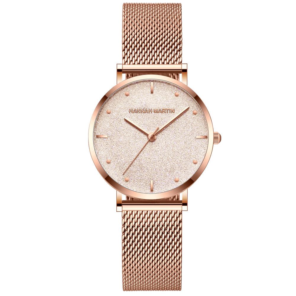 Japanese Movement Ladies' Mesh Strap Quartz Watch - Starry Sky Waterproof Design
