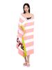 Wikeunain Fast-Absorbing Swim Play Line Beach Towel _ Pink
