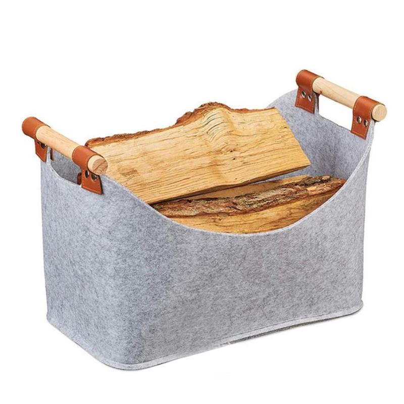 Contemporary Felt Wood Storage Bag Large Capacity Firewood Carriers Essential for Warm Fireplaces and Outdoor Activities