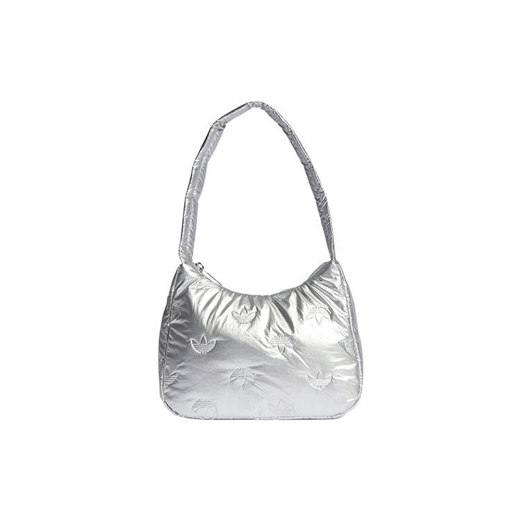 Adidas Originals Casual Sports Embossed Trefoil Tote Shoulder Bag Women Bags Silver II3393 Mini