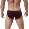 Sexy Men's Underwear Solid Color Mid Rise Ice Silk Briefs Elastic Underpants