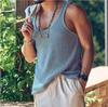 2023 Men Summer Tank Top Knitted Solid Color Sleeveless Vest Tops Gym Fitness Workout Clothes Fashion Crew Neck T Shirt Undershirts