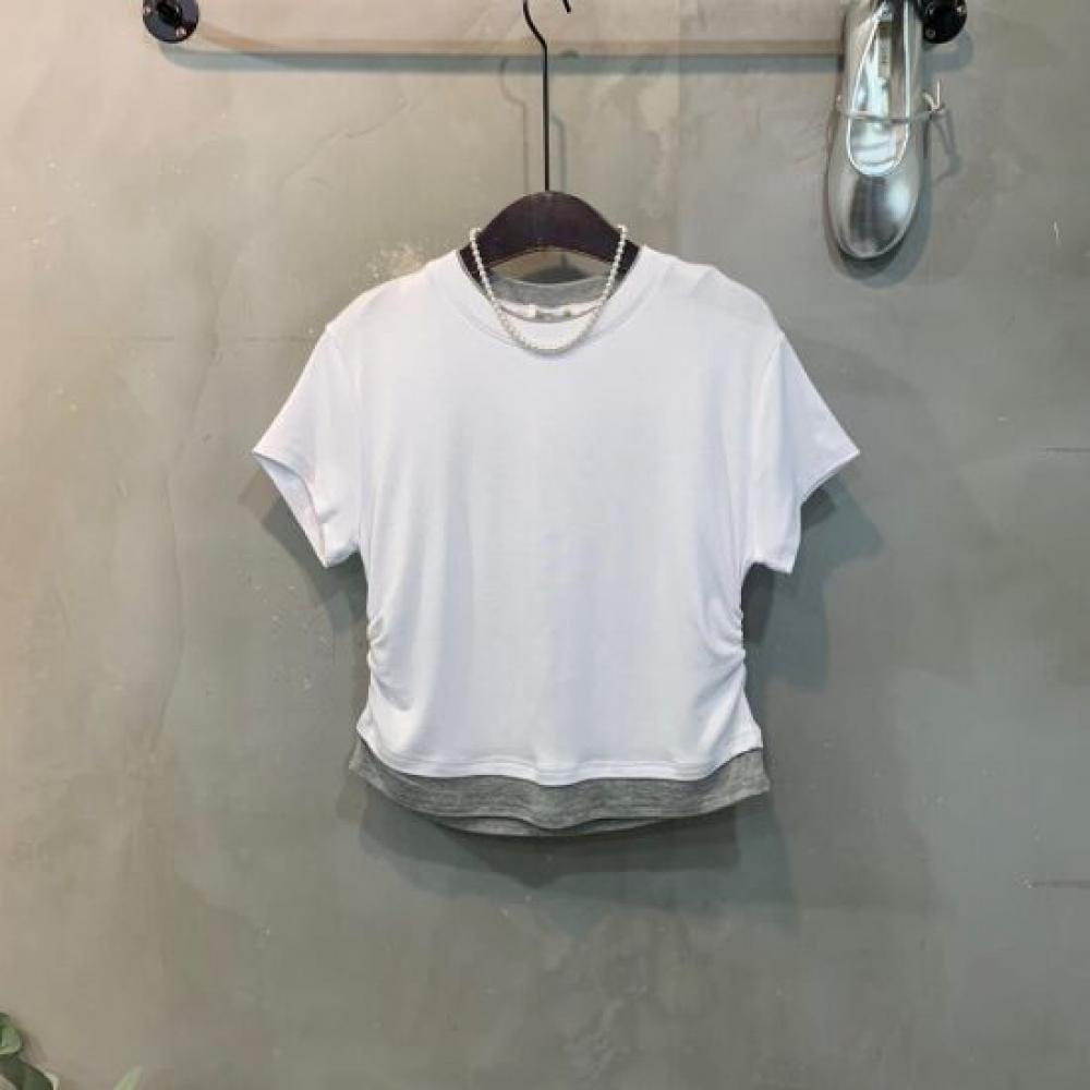 C S In The Room Layered Ruffled ShorT Sleeve T ShirT 4 ColorS