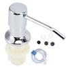 Sink Soap Dispenser Kit with Silicone Tube Stainless Steel Electroplating Sink Liquid Pump Head for Kitchen