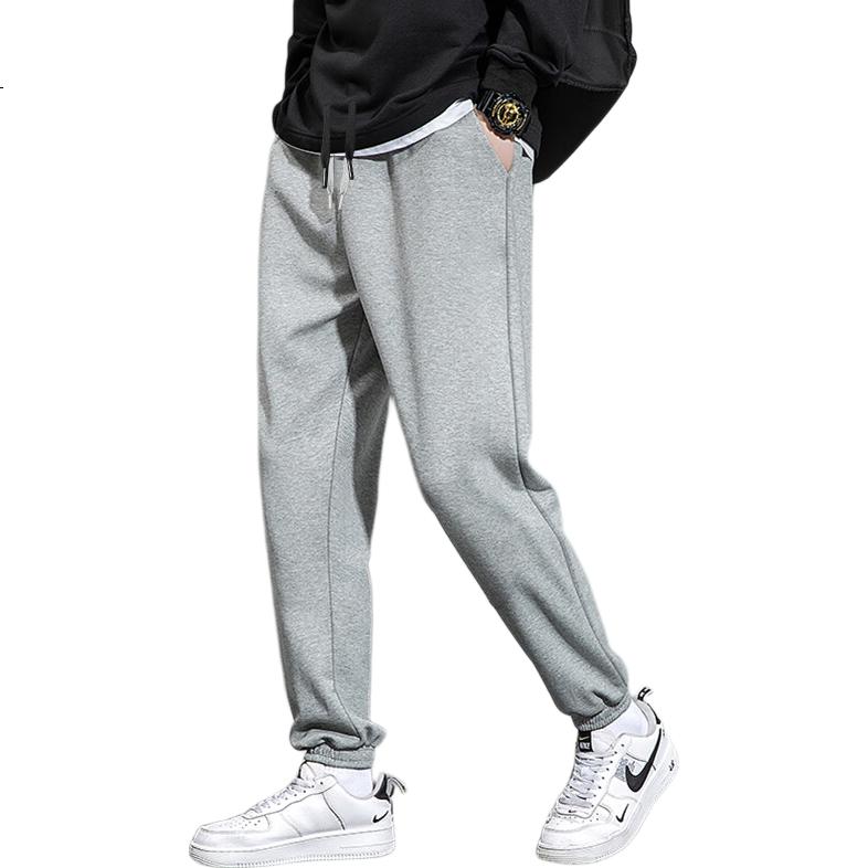 Mianzhi National Trend Brand Men's Casual Pants, Korean Style Versatile Joggers, Loose Drawstring Sweatpants, Black, M