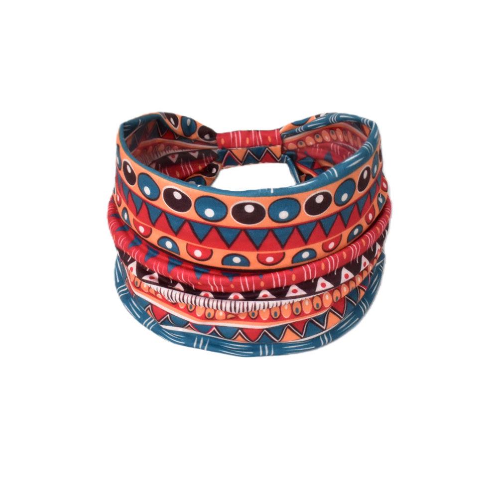 Women's Paisley Sport Yoga Headband - Sweat-Absorbing, Elastic Cotton, Bohemian Style