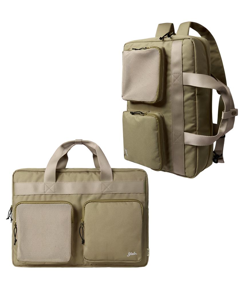 Yale Two-Way Laptop Tote Backpack_Beige
