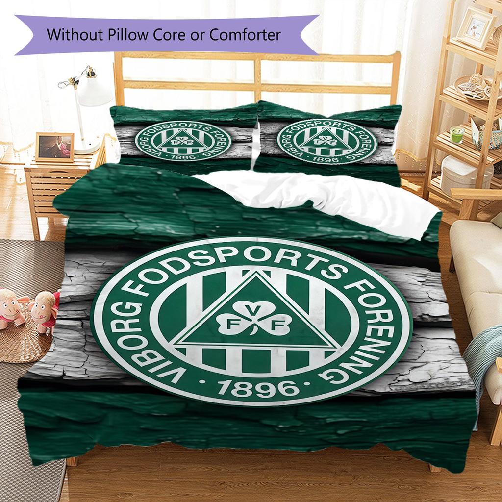 Viborg FF Logo Bedding Quilt Set Quilt Cover Pillowcase Home Decoration Birthday Gift (1 * Duvet Cover + 2 * Pillowcase, Without Core)