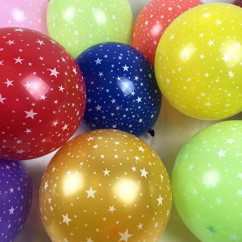 12 inch Thickened Sky Star Printed Five Pointed Star Balloon Wedding Birthday Party Decoration Snowflake Balloon Christmas Dec
