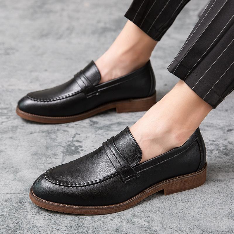 

Large size autumn new beef tendon sole men s foot business leather shoes dress love leather shoes 38 чёрный