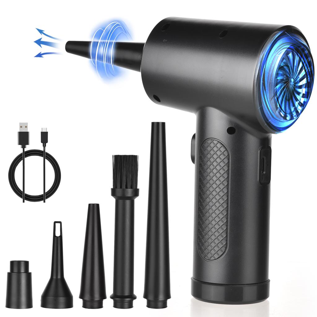Protable Air Duster pro čištění počítačů 51000RPM bezdrátový foukač stlačeného vzduchu s LED světlem pro PC počítače Čištění klávesnice