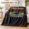 Custom Text Flannel Blanket Penrith Panthers Print Warm Cozy Blanket Home Sofa Bedding