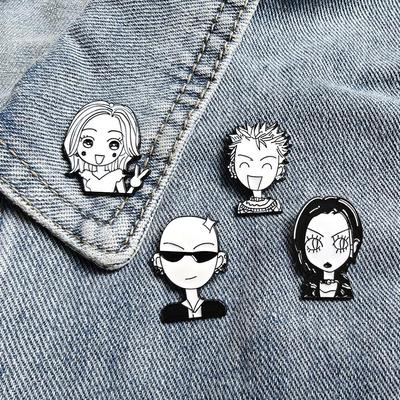 Cartoon Character Enamel Brooch - Metal Badge for Bags & Clothing