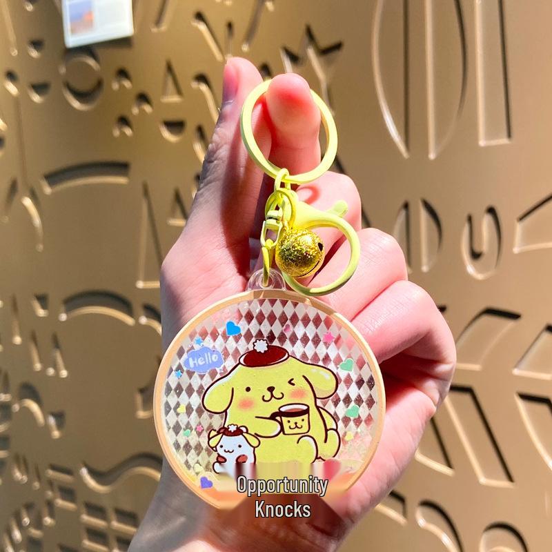 Sanrio Cartoon Acrylic Keychain - Cute Nameplate Bag Pendant