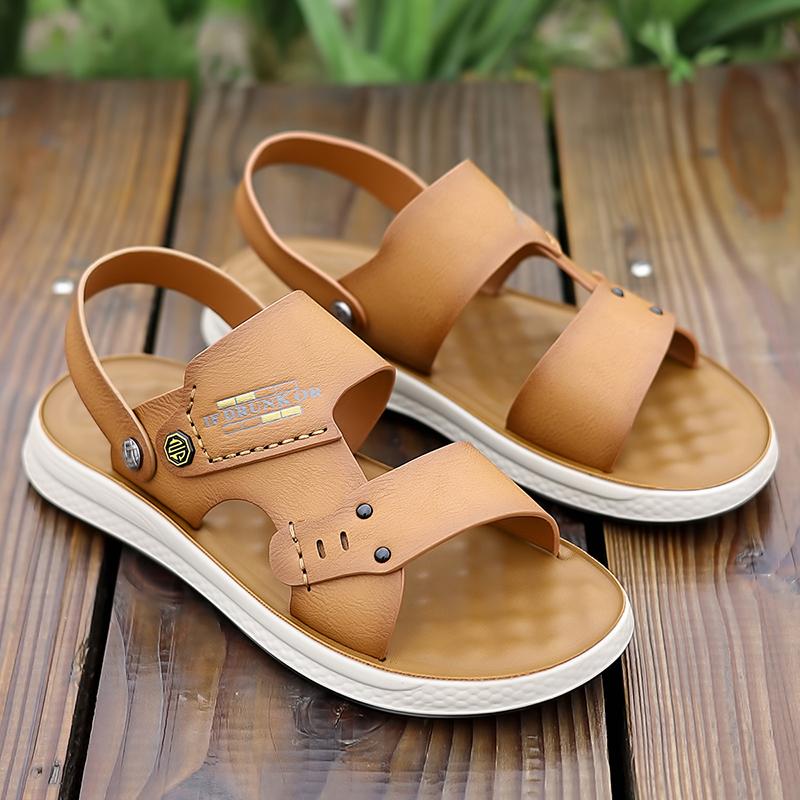 2024 New Summer Fashion Men Leather Sandals Outdoor Comfortable Breathable Sports Casual Non-Slip Beach Luxury Sandals