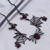 Gothic Halloween Black Spider Web Necklace Exaggerated Design Spider Clavicle Chain  Hip Hop Party