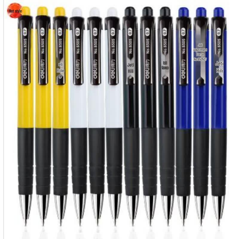 Deli 6505 Click Ballpoint Pen, 0.7mm Blue Ink, 24-Pack