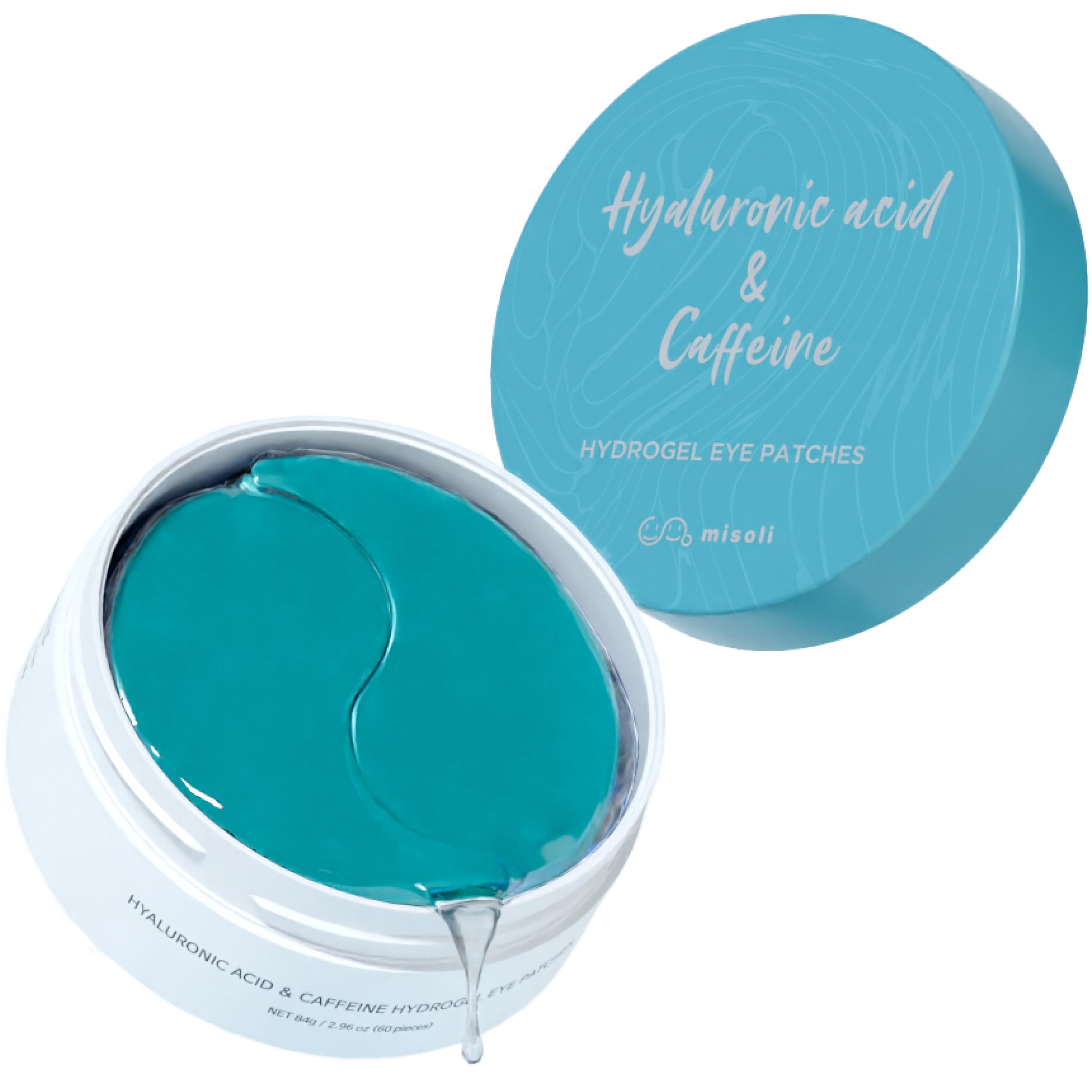 

Hyaluronic Acid Caffeine Eye 60 Eye Patches for Under Eye and Eye Korean Cosmetics [Misoli & Mask, Sheets] Eyes, Area, Mouth, Care, Men s, синий