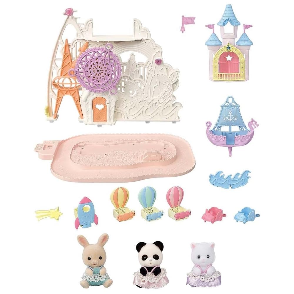 Sylvanian Families Dream Castle Amusement Park Toy Dollhouse for Ages 3 and Up, ST Mark Certified