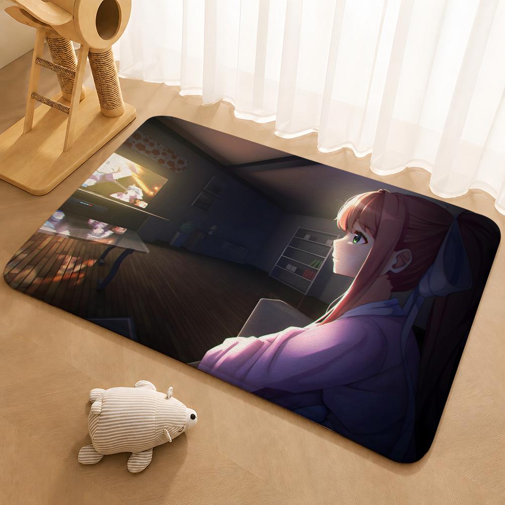 Doki D-Doki Literatuare Club Game Floor Mat Floor Mat Soft Flannel Non-Slip Door Rug for Living Room
