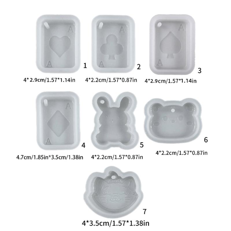 Sign Molds Pendants Mould Different Shapes Silicone Resin Moulds with Hole Silicone Material for DIY Pendants Crafts