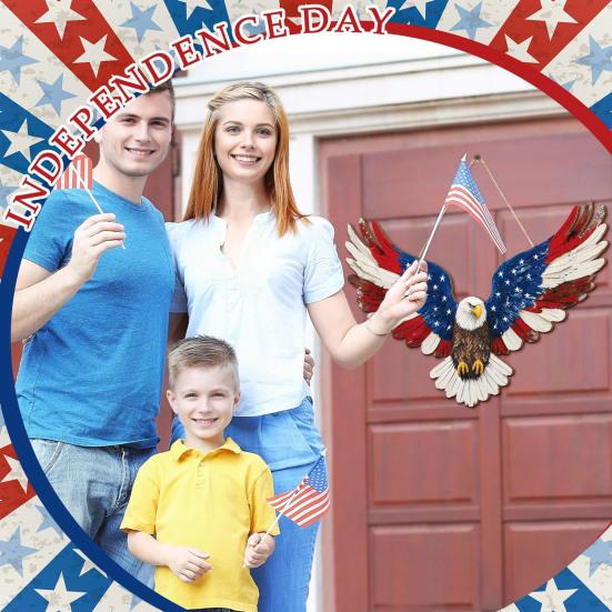 Of July Patriotic Eagle Wreath Wooden American Eagle Door Hanger Vintage Hanging