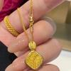 New In Wire Drawing Rhombus Pendant Hollow Out Geometry Necklace Fashion and Trend Light Luxury Collar Chain  Gift