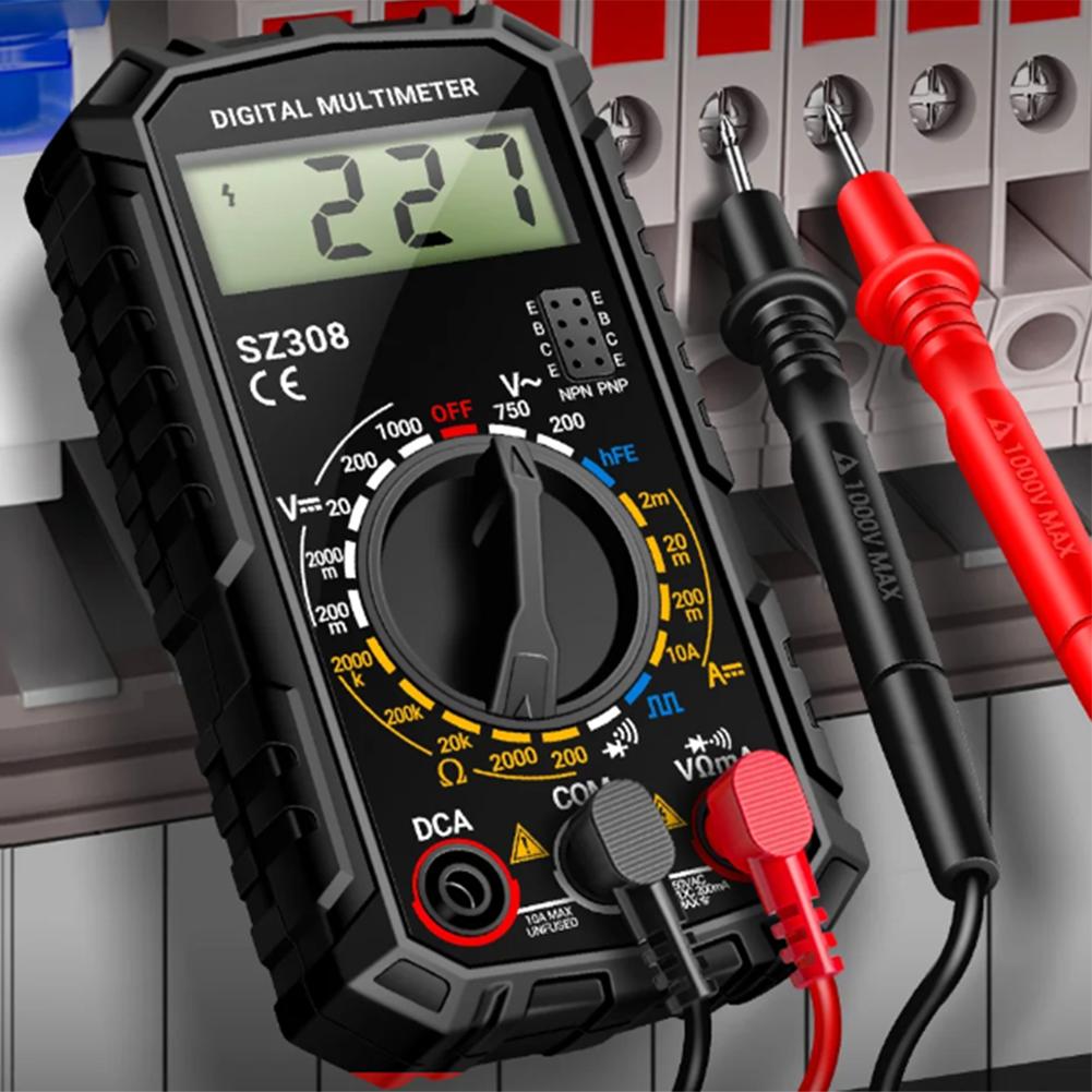 

Electrical Multimeter Sz308 Tester Professional Tool LCD Display Voltage Meter Black