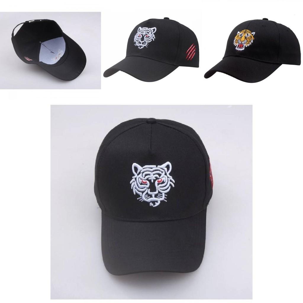 Outdoor Sports Cap With Tiger Embroidery Adjustable Baseball Hat For Mens Fishing Gear