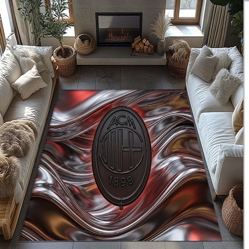 AC Mailand Bedruckter Flanell Teppich Rutschfest Weicher Polyester Boden Teppich Indoor Dekor Matte für Schlafzimmer Wohnzimmer Sofa Spielzimmer Heimdekoration