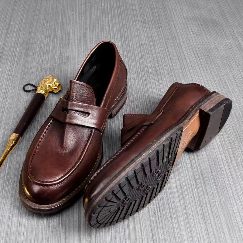 

Кожаные высококачественные мужские кожаные туфли Goodyear из натуральной кожи, деловые повседневные кожаные туфли с дышащей дезодорирующей подошвой, высококачественные туфли 45 коричневый