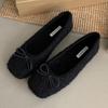 Fashion Autumn Fashion Warm Fluffy Flat Mary Jane Shoes Women Sweet Bow Decoration Designer Shoes Comfort Square Toe Shallow Casual Shoe