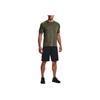 Under Armour Solid Color Crew Neck Sports Short Sleeve T-Shirt Men Tops Navy-Green 1326413-390
