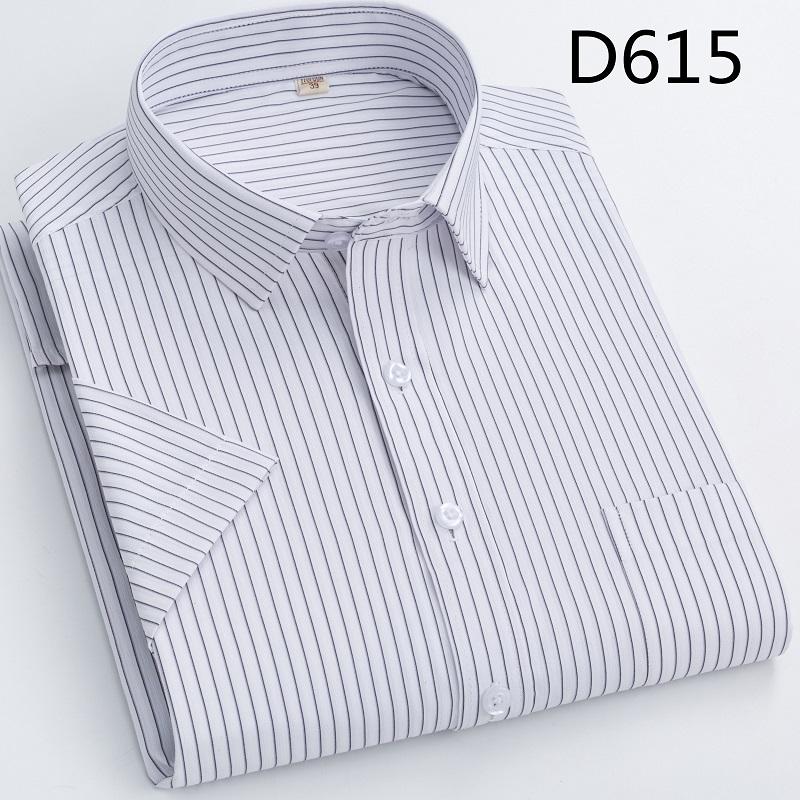Summer Thin Men's Business Social Short-sleeved Shirt Professional Formal Striped Casual Non-ironing Breathable Shirt Slim Fit
