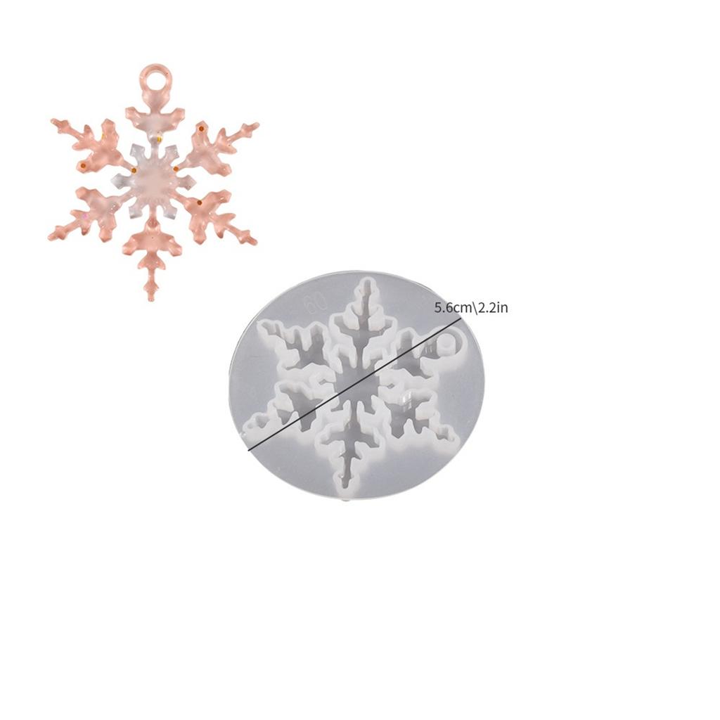 Christmas Snowflake Pendants Crystal Mirror Epoxy Resin Silicone Mold Xmas Holiday Ornament Resin Molds For Jewelry Making Craft