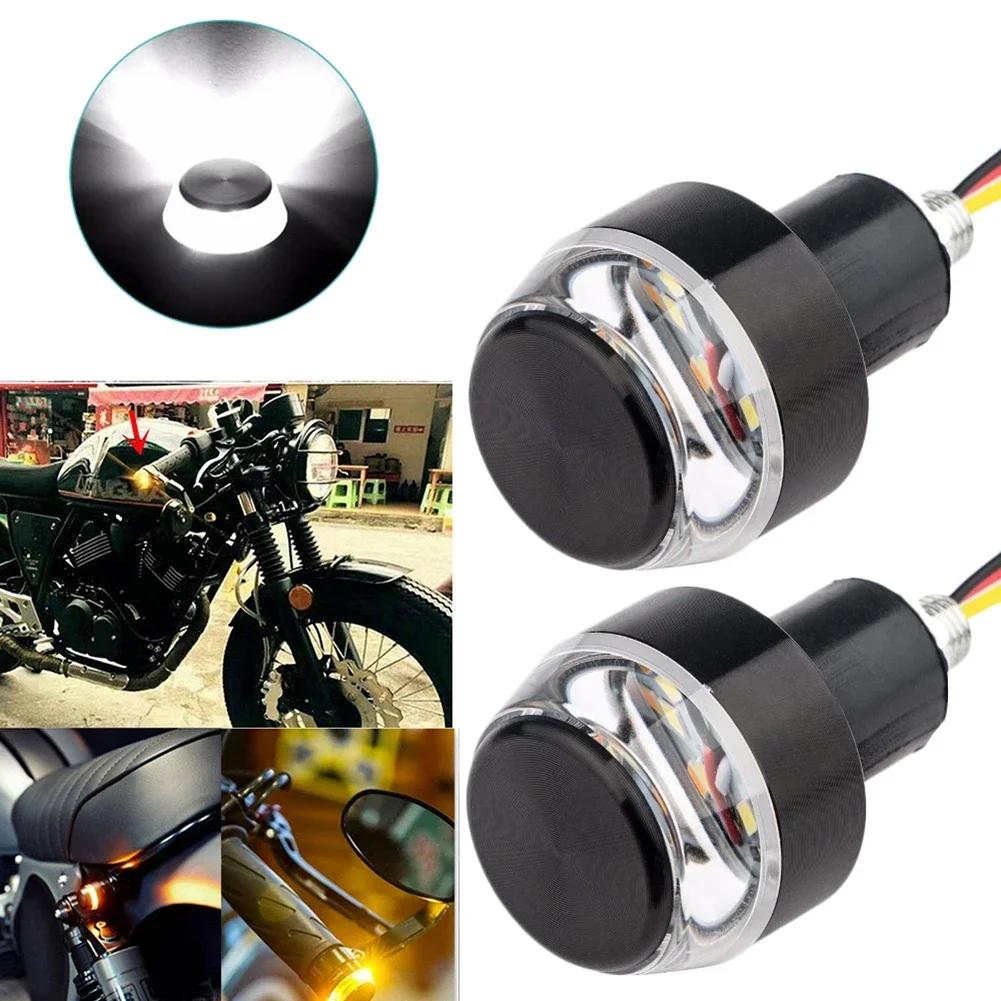 Motorcycle Handlebar LED Turn Signal Lights Led Handle Bar End Blinker Grip Plug Signal Light Flashing