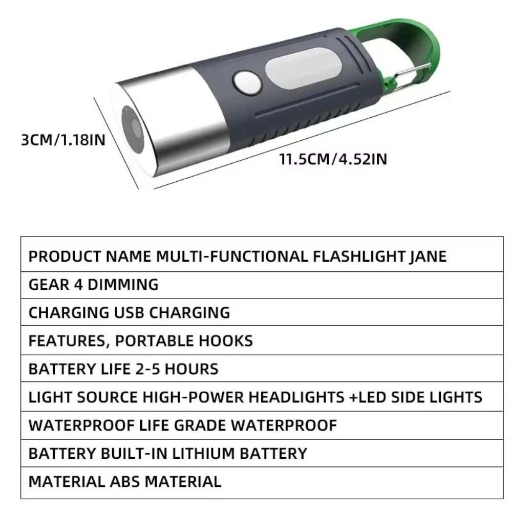 3 LED and Side Lights LED Flashlight Waterproof Keychain Flashlight Emergency Lights Outdoor