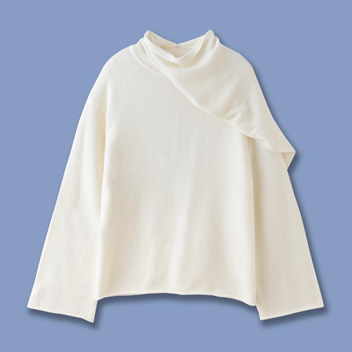 

MD24 Женский коричневый шерстяной свитер-накидка шарф - Осень/Зима Стиль Ядан M белый