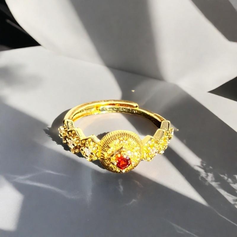Yes, Touch The Blind Box Series, Colored Treasure Gypsy Open Ring, Wave Micro-Inlaid Zircon Light Luxury High-End Ring.