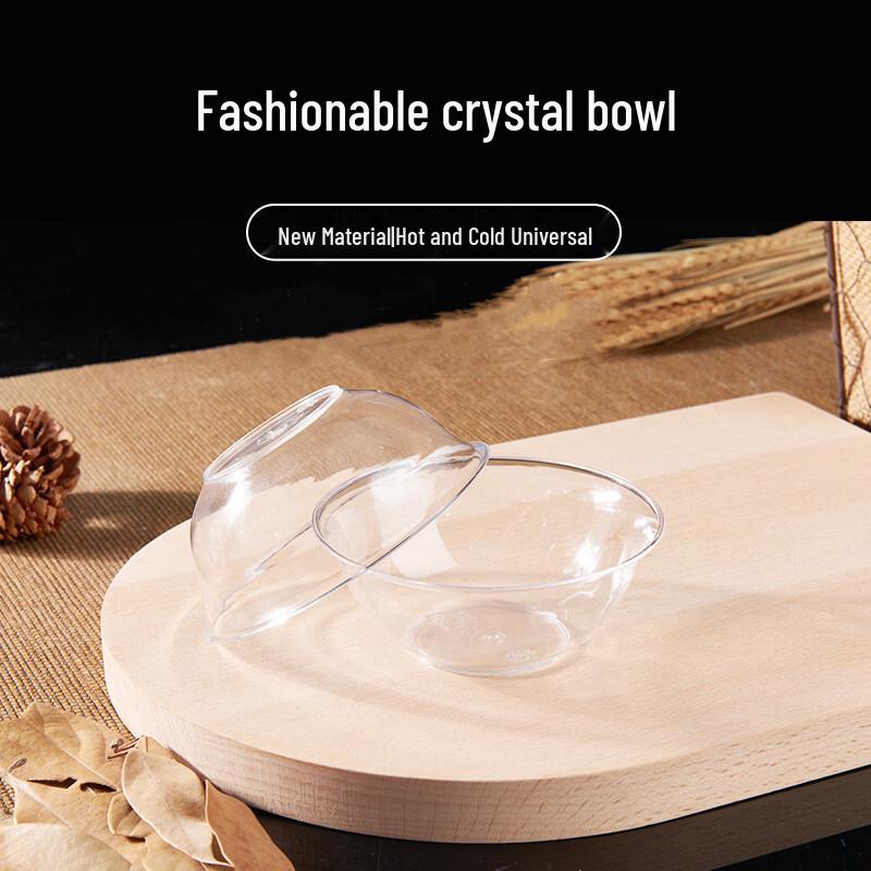 Jiashengya Disposable 190ml Clear Plastic Bowls, 100 Pack
