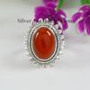 Carnelian Ring, 925 Sterling Silver Ring, Natural Gemstone Ring, Gift for Her, Anniversary Ring, Oval Sun Design Ring, Red Stone Ring