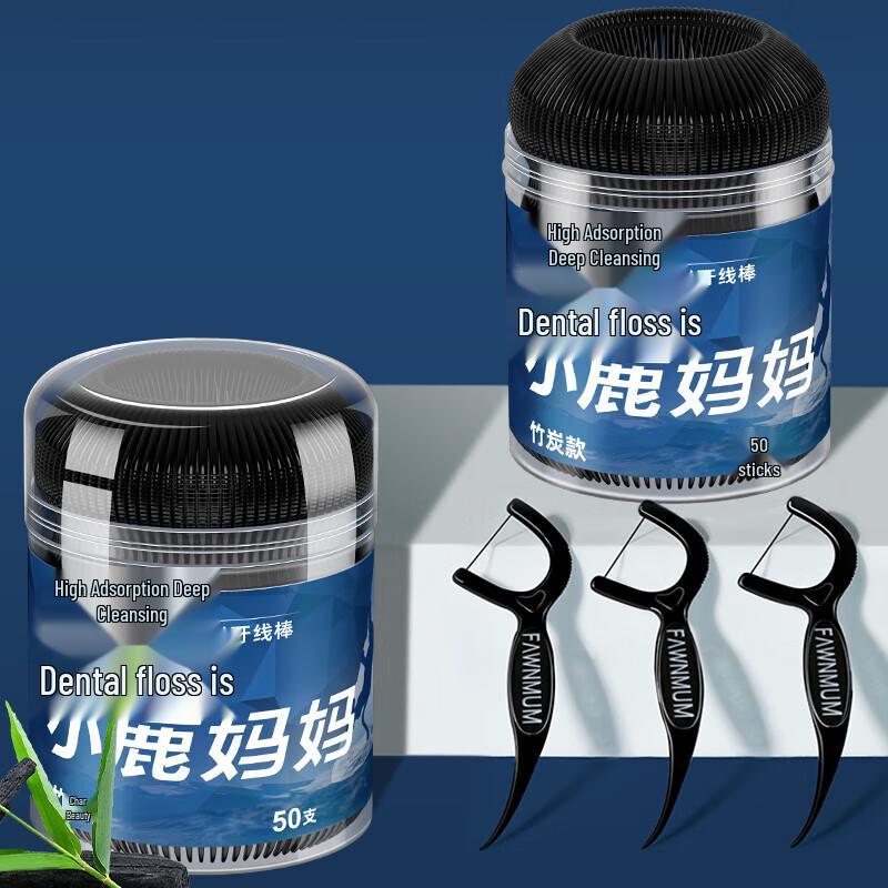 Xiao Lu Ma Ma Bamboo Charcoal Dental Floss Sticks