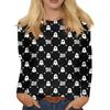 Damen Alltags-Langarmshirt mit Rundhalsausschnitt und Blumen-Print