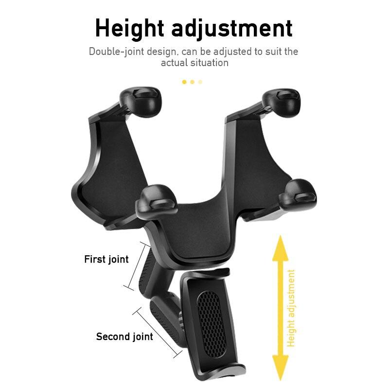 1Pc Car Rear View Mirror Phone Holder Interior Mobile Stand Rearview Mirrors Car Phone Cradle Support for GPS Cell Phone Mount